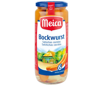 Salchichas bockwurst cocida MEICA frasco de 250 g. Salchichas bockwurst cocida MEICA frasco de 250 g.