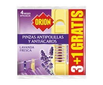 Pinzas antipolillas y antiácaros con fragancia lavanda ORION 4 uds.