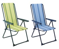 Silla de playa plegable de aluminio con 5 posiciones  respaldo alto PRODUCTO ALCAMPO.