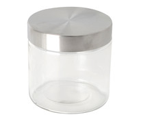 Bote de vidrio con tapa de acero inoxidable, 0,8 litros, ACTUEL.