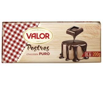 Chocolate puro especial para postres VALOR 200 g. Chocolate puro especial para postres VALOR 200 g.