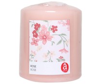 Vela cilíndrica perfumada, aroma rosas, 8 cm, ACTUEL.