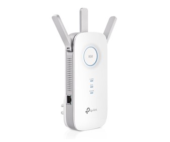 Extensor de cobertura Wi-Fi TP-LINK RE450, banda dual AC1750, 3 antenas, puerto Ethernet.