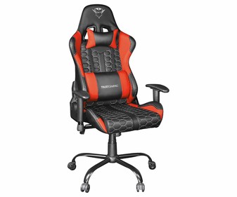 Silla gaming TRUST GXT 708 Resto roja, almohadilla lumbar, reclinable, regulación de altura.