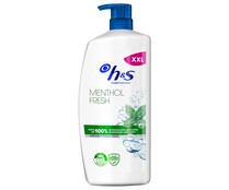 Champú anticaspa de uso diario, con extracto de mentol y micro bioma protect H&S Mentol fresh 1 l.