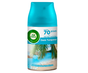 Ambientador Oasis Turquesa- Recambio AIR WICK FRESHMATIC 250 ml. Ambientador Oasis Turquesa- Recambio AIR WICK FRESHMATIC 250 ml.