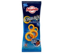 Snack de aros de maíz con sabor a barbacoa FACUNDO CHASKIS bolsa de 100 g.
