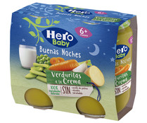 Tarrito de verduras a la crema, a partir de 6 meses HERO Buenas noches 2 x 190 g.