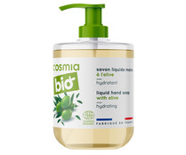 Jabón líquido hidratante de manos, extracto de aceitunas ecológicas COSMIA bio 300 ml.