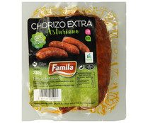 Chorizo ahumado Asturiano de categoria extra FAMILIA 230 g.