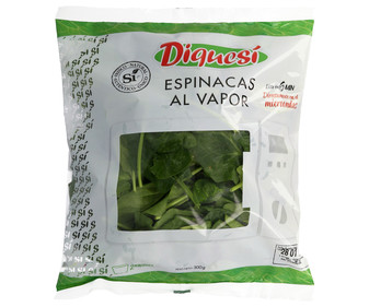 Espinacas DIQUESÍ, bolsa de 250 gramos. Espinacas DIQUESÍ, bolsa de 250 gramos.