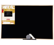 Pizarra tradicional de color negro, con marco de madera y medidas 60 x 40 cm PRODUCTO ALCAMPO.