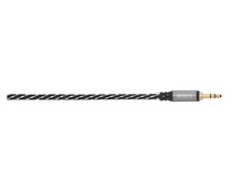 Cable HAMA de Jack 3,5mm macho a Jack 3,5mm macho, 1,5 metros, terminales dorados, color negro.