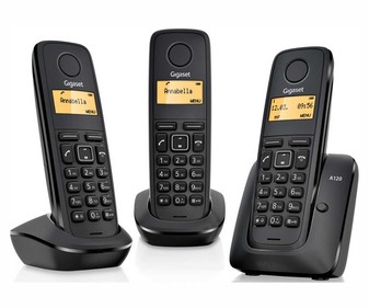 Telefono inalámbrico trío Dect GIGASET A120, identificador de llamada, agenda, registro de llamadas. Telefono inalámbrico trío Dect GIGASET A120, identificador de llamada, agenda, registro de llamadas.