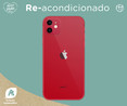 Smartphone 15,49cm (6,1") iPhone 11 red (REACONDICIONADO), Chip A13 Bionic, 128GB, 12+12 Mpx, vídeo en 4K, iOS 15.
