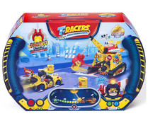Playset pista Turbo Crane con coche y accesorios, T-RACERS.