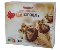 Cono de helado de nata y trufa PRODUCTO ALCAMPO 6 x 120 ml.