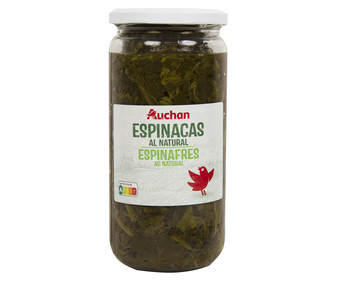 Espinacas al natural PRODUCTO ALCAMPO frasco de 425 g. Espinacas al natural PRODUCTO ALCAMPO frasco de 425 g.