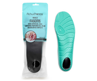 Plantillas especiales fascitis plantar ACHUCHONAS, contorno profundo talón, talla 37/38.