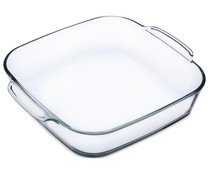 Fuente cuadrada de vidrio borosilicato apta para horno, 25cm., 1,6 litros ACTUEL.