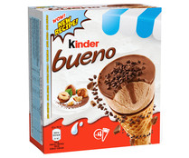 Conos de helado de avellana con disco de virutas de chocolate y avellanas KINDER Bueno classic 4 x 90 ml.