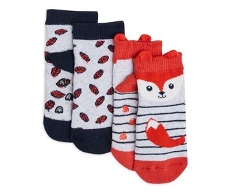 Lote de 2 pares de calcetines antideslizantes para bebé IN EXTENSO, talla 21/23. Lote de 2 pares de calcetines antideslizantes para bebé IN EXTENSO, talla 21/23.