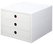 Cajonera de escritorio con 3 cajones color blanco, 32,1×26,6×19,9cm, PRODUCTO ALCAMPO.