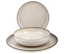 Vajilla completa de 12 piezas, fabricada en porcelana, color marfil, Pearl PENGO.