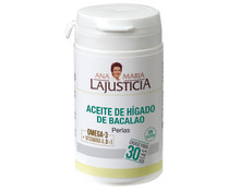 Perlas de aceite de hígado de bacalao, ricas en Omega 3 y vitaminas A, D y E ANA MARILA LAJUSTICIA 90 uds.
