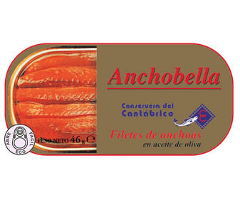Filetes de anchoa en aceite de oliva ANCHOBELLA 46 g. Filetes de anchoa en aceite de oliva ANCHOBELLA 46 g.