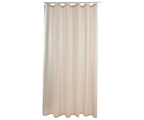 Cortina de baño de poliéster estampada en tonos beige, 180x200cm., ACTUEL. Cortina de baño de poliéster estampada en tonos beige, 180x200cm., ACTUEL.