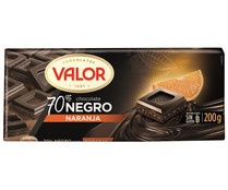 Chocolate negro 70% con naranja VALOR 200 g.