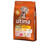 Pienso para perros adultos entre 1 y 7 años a base de buey, arroz y cereales  ULTIMA 7,5 kilos.