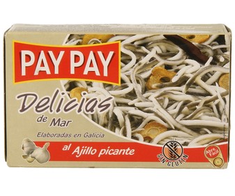 Sucedáneo de angulas al ajillo picante PAY PAY lata de 50 g. Sucedáneo de angulas al ajillo picante PAY PAY lata de 50 g.