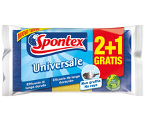 Estropajos fibras con esponja, no raya SPONTEX UNIVERSALE 2 + 1 uds.