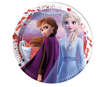 Set de 8 platos de Frozen 2 de cartón, 23 cm, FROZEN 2.