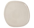Plato llano irregular fabricado en gres, 26,5x25,7 cm, color blanco, Ikonik BIDASOA.