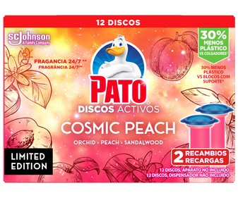 Recambio discos WC PATO COSMIC PEACH 2x36 ml. Recambio discos WC PATO COSMIC PEACH 2x36 ml.