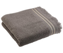 Toalla de lavabo grano de arroz, 100% algodón, densidad de 450g/m², color gris, ACTUEL.