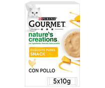 Snack gatos con pollo PURINA GOURMET NATURE CREATIONS 5 x 10 g.