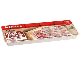 Masas de hojaldre, ideal para la elaboración de tartas y empanadas LA COCINERA 2 x 250 g. Masas de hojaldre, ideal para la elaboración de tartas y empanadas LA COCINERA 2 x 250 g.