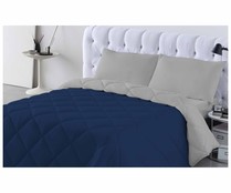 Relleno nórdico bicolor reversible para cama de 160/180cm, 300g/m², NATURALS, color azul marino/gris.