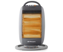 Estufa halógena oscilante ORBEGOZO BP 5008, 1200W, 3 niveles de potencia, silencioso, sistema antivuelco.
