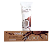 Pasta de dientes antiplaca, no fluorada con aceite de coco ECODENTA 100 ml. Pasta de dientes antiplaca, no fluorada con aceite de coco ECODENTA 100 ml.