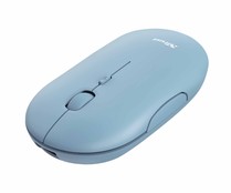 Ratón inalámbrico recargable TRUST Puck azul, ultrafino, silencioso, carga cable Usb.
