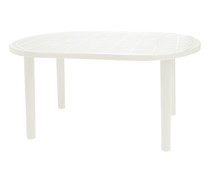 Mesa oval modelo Gala, de polipropileno blanco y 140x90x73 cm RESOL. Mesa oval modelo Gala, de polipropileno blanco y 140x90x73 cm RESOL.