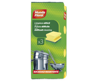 Salvauñas con fibra verde, especial para limpiezas difíciles MUNDO FLORAL 3 uds.