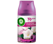 Ambientador lirio de luna y satén de seda AIR WICK FRESHMATIC  250 ml.