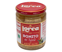 Bonito  del Norte en aceite de oliva (35%) LOREA, tarro de 260 g.