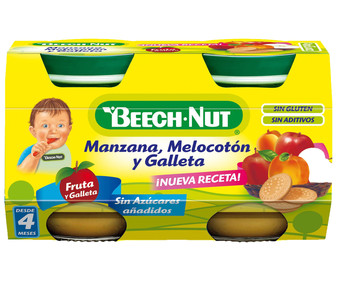 Tarrito de fruta con cereales, a partir de 4 meses BEECH NUT 2 x 130 g. Tarrito de fruta con cereales, a partir de 4 meses BEECH NUT 2 x 130 g.